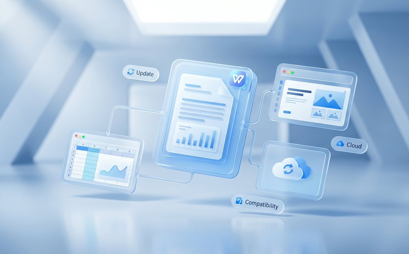 WPS版本更新历史与多端协同界面展示